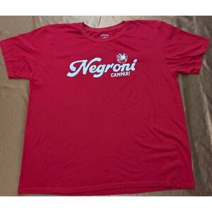 Campari Negroni Merch - Graphic T-Shirt Red Men’s 2XL 27.5x24 Cocktail Bar Tee